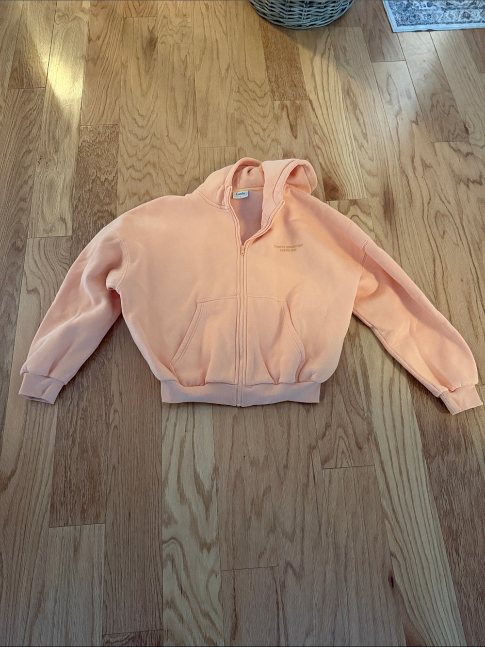 Peach Zip-Up Hoodie for Women - Lightweight Cozy Layer